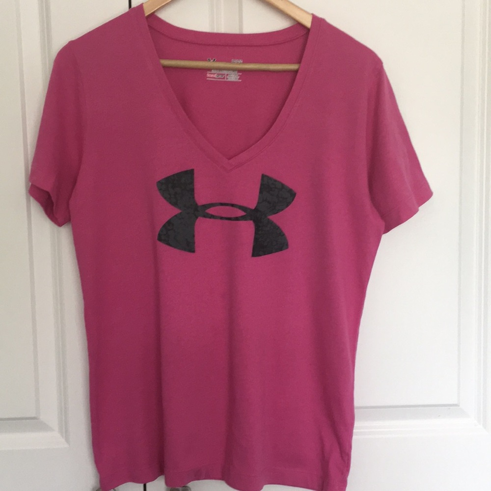 Under Armour V-Neck Ladies Shirt Size L Pink